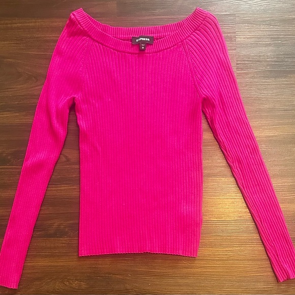 Express Fuchsia Ribbed Sweater - Picture 4 of 4